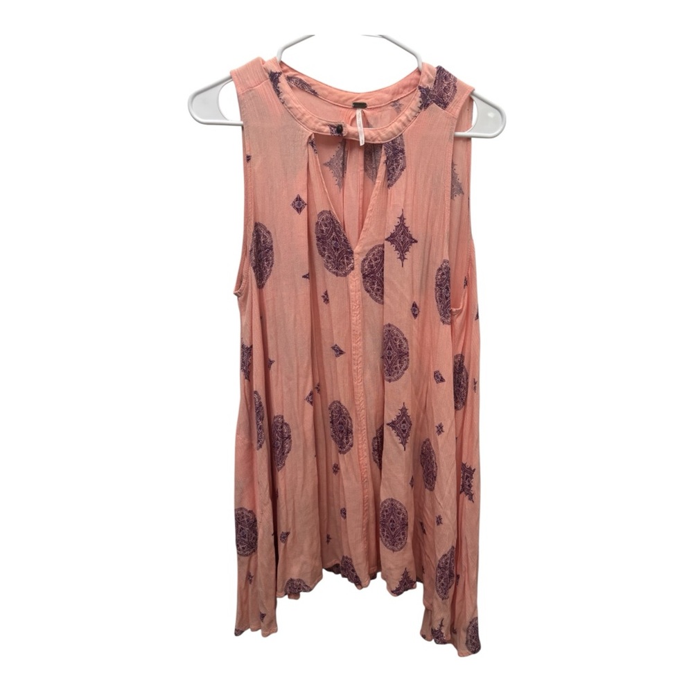 Free People Peach Boho Swing Tunic Dress Sleeveless Size Small - Picture 3 of 5